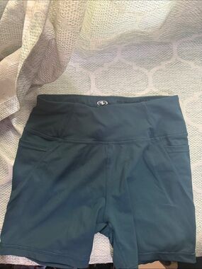 High-Waist Women's Athletic Shorts in Teal
